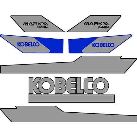 Aftermarket Kobelco SK220 LC Excavator Decal Set KBSK220-3DECALSET